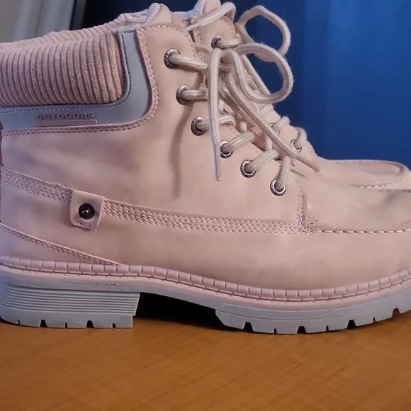 Pink Suede 11.5 Or 42 Outdoors Lace-Up Ankle Boots - Picture 5 of 12